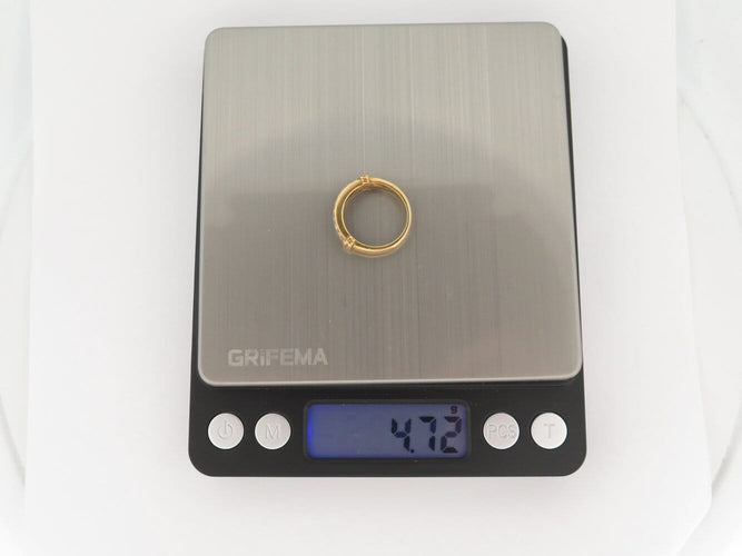 Bague 52 Alliance jonc demi-sertie 20 diamants 0,3 ct en or jaune 18k, T52 58 Facettes 272441