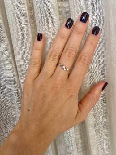 Bague 57 Bague solitaire diamant en or blanc 18k 58 Facettes