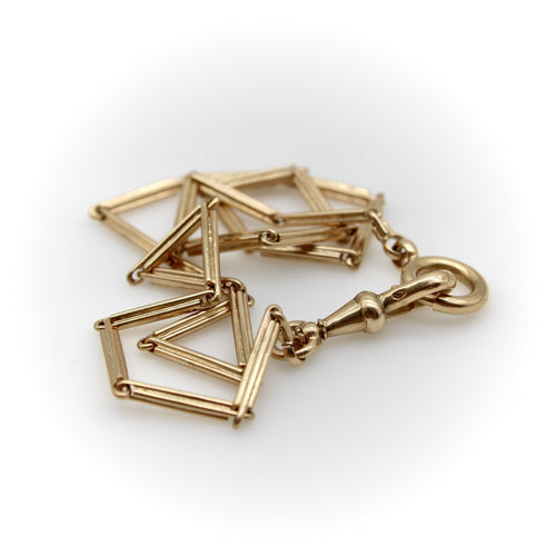 Montre Chaîne de montre édouardienne austro-hongroise en or jaune 14k 58 Facettes A20024