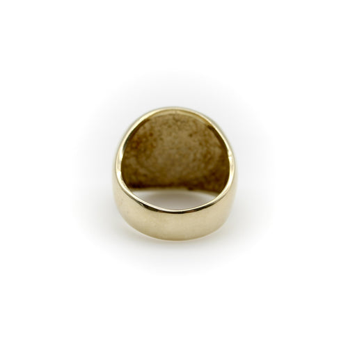 Bague 59 Bague chevalière vintage tête de lion en or 14k 58 Facettes A2002J