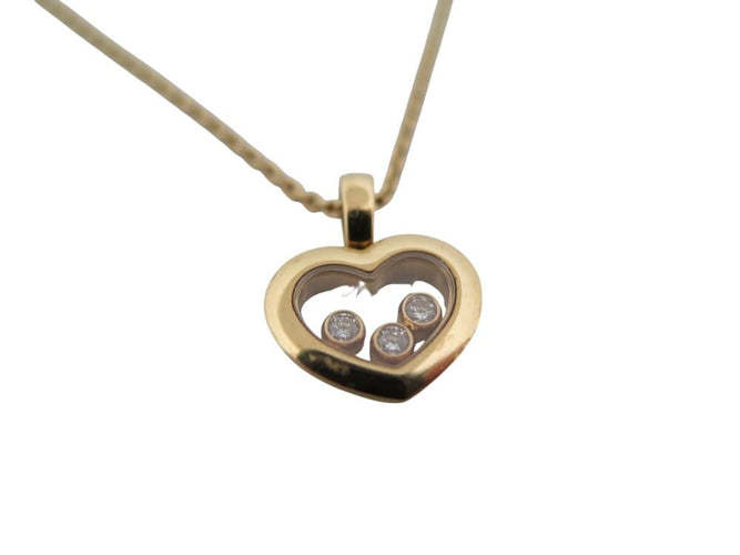 Collier Chopard Happy Diamonds Icons - Collier en or jaune 3 diamants 42 cm 58 Facettes 268630