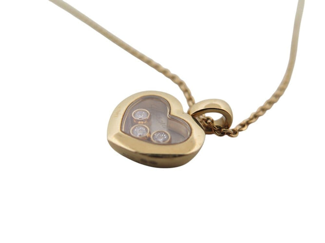 Collier Chopard Happy Diamonds Icons - Collier en or jaune 3 diamants 42 cm 58 Facettes 268630