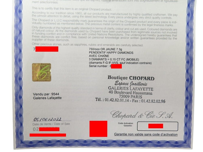 Collier Chopard Happy Diamonds Icons - Collier en or jaune 3 diamants 42 cm 58 Facettes 268630