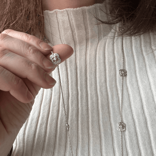 Collier Mauboussin Chance of My Life - Sautoir en or blanc 18K diamants 58 Facettes