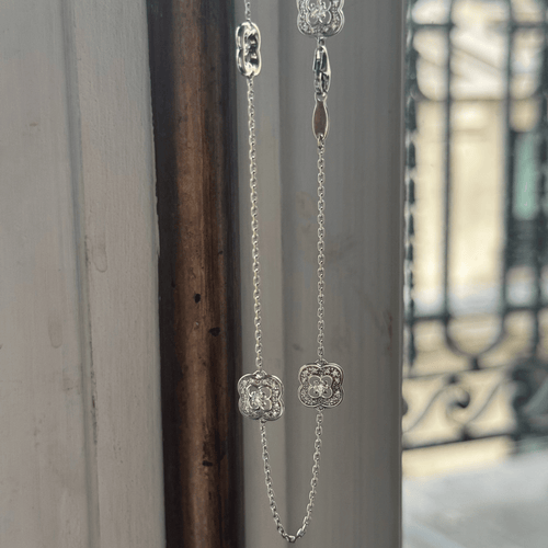 Collier Mauboussin Chance of My Life - Sautoir en or blanc 18K diamants 58 Facettes