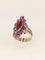 Bague 54 Bague marquise ancienne en or rose 18 carats et grenats 58 Facettes 1CA000/2