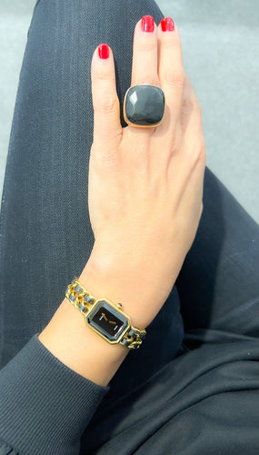 Bague 55 Pomellato - Bague Victoria en or rose et jais 58 Facettes 1