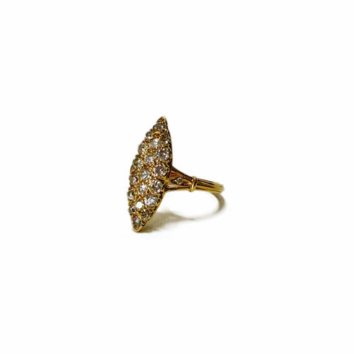 Bague 54 Bague marquise en or jaune 18K sertie de diamants 58 Facettes REF24016-180