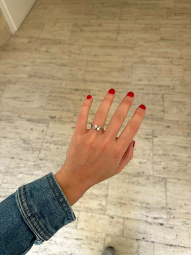 Bague 53 Bague Toi et Moi en or 18k, platine et diamants 58 Facettes