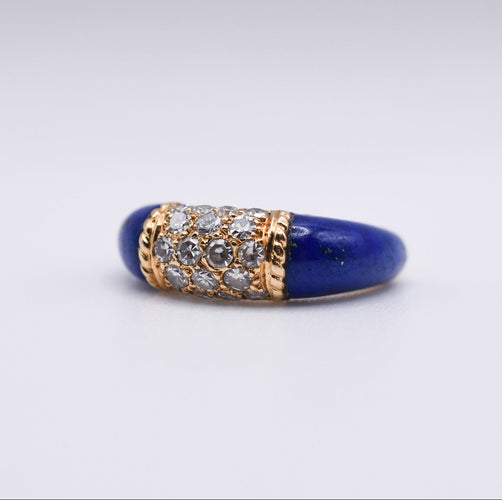 Bague Van Cleef & Arpels - Bague Philippine en or jaune 18k, lapis-lazuli et diamants 58 Facettes