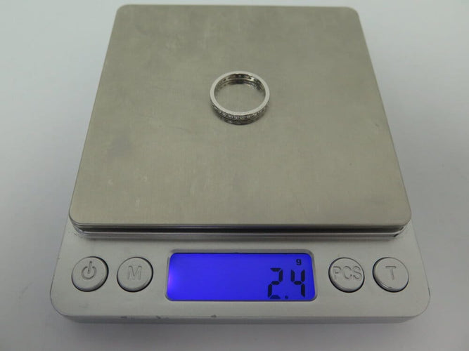 Bague 54 Alliance américaine - Bague en or blanc 18k et 34 diamants 1,1 ct, taille 54 58 Facettes 266001