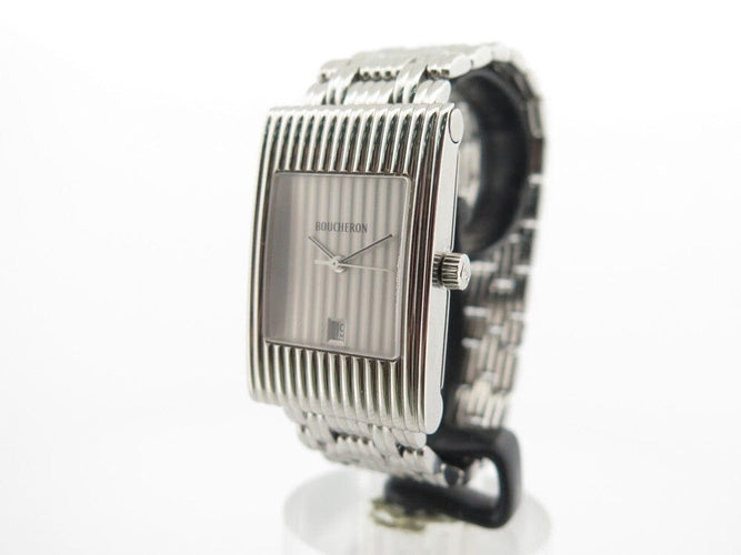 Montre Boucheron Reflet Medium - Montre à quartz 36 mm en acier palladié 58 Facettes 247336