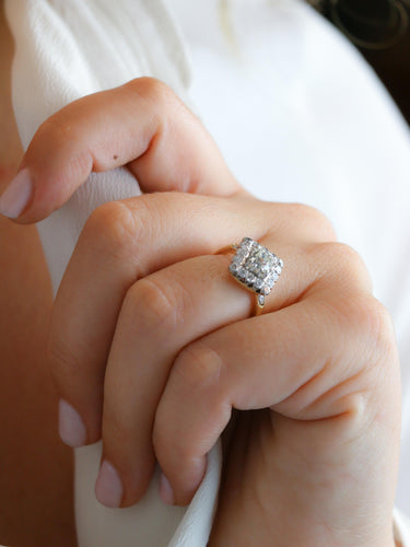 Bague 53 Bague losange en or jaune et platine, diamants taille ancienne 1,07 ct 58 Facettes 1163.9