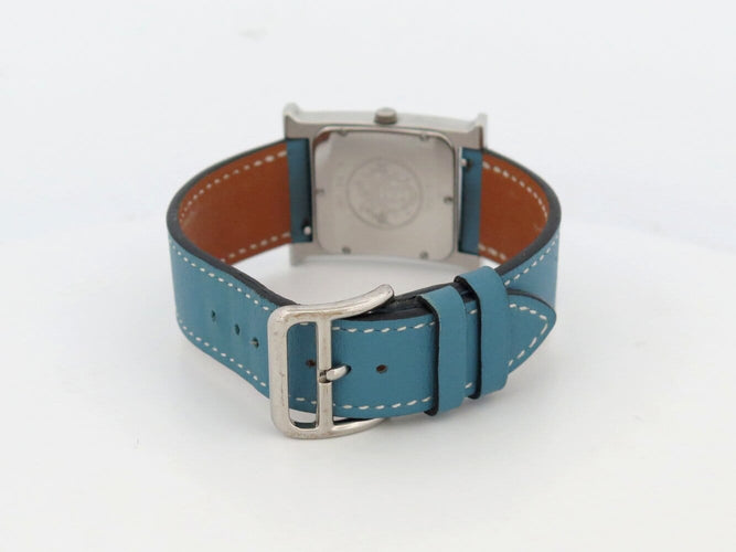 Montre montre HERMES heure h hh1.510 quartz 34 mm en acier et cuir bleu 58 Facettes 272965
