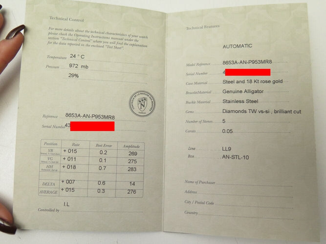 Montre Armand Nicolet LL9 - Montre femme 34 mm acier et or rose 18K diamants 58 Facettes 270559