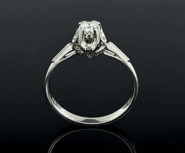 Bague 58 Bague solitaire - Diamant taille brillant 0,17 ct en or blanc 18 carats 58 Facettes