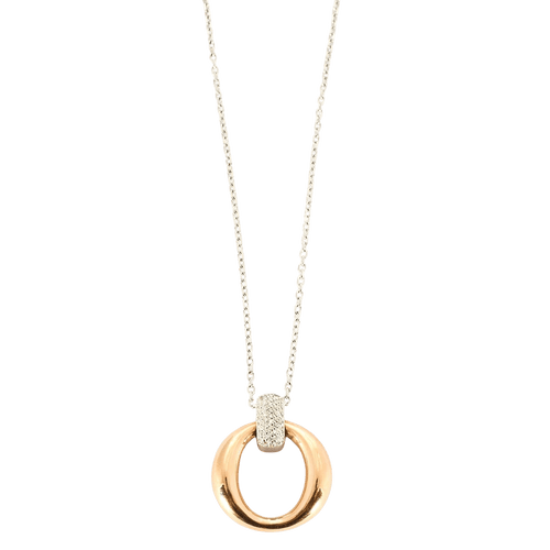 Collier Collier bicolore or rose et blanc, diamants 58 Facettes