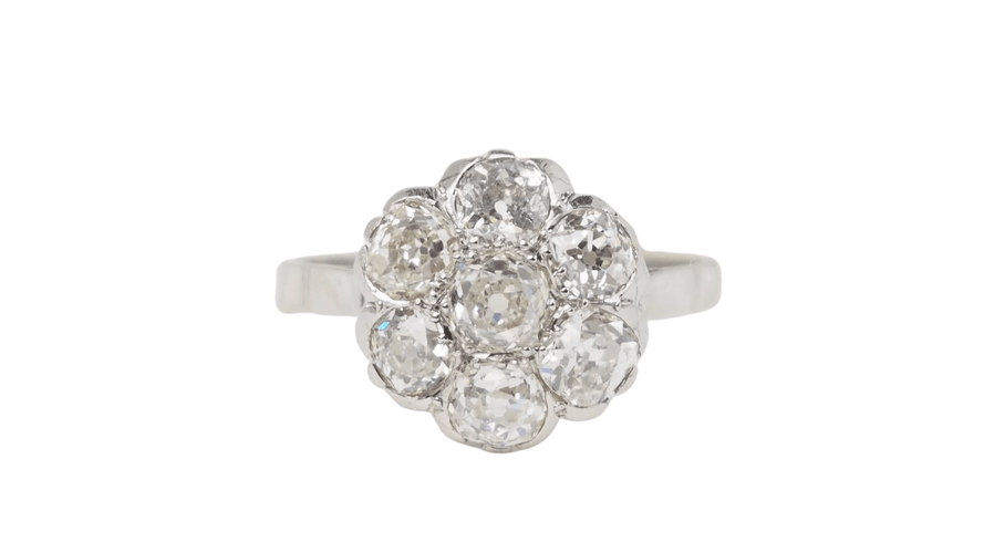 Bague 58 Bague Fleur en platine et diamants 58 Facettes 32584