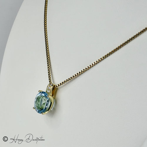 Pandantiv Pandantiv - aur galben de 18 carate cu topaz și diamante 58 Facettes 2364