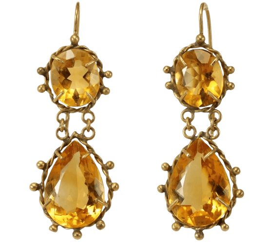 Boucles d'oreilles Boucles d'oreilles antiques en or et topaze 58 Facettes 7638