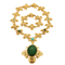 Collier M. Gérard - Sautoir transformable en or jaune 18k, émeraudes, turquoises et émail 58 Facettes