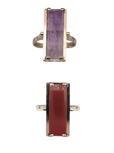 Bague 55 Bague reversible vintage or améthyste agate 58 Facettes