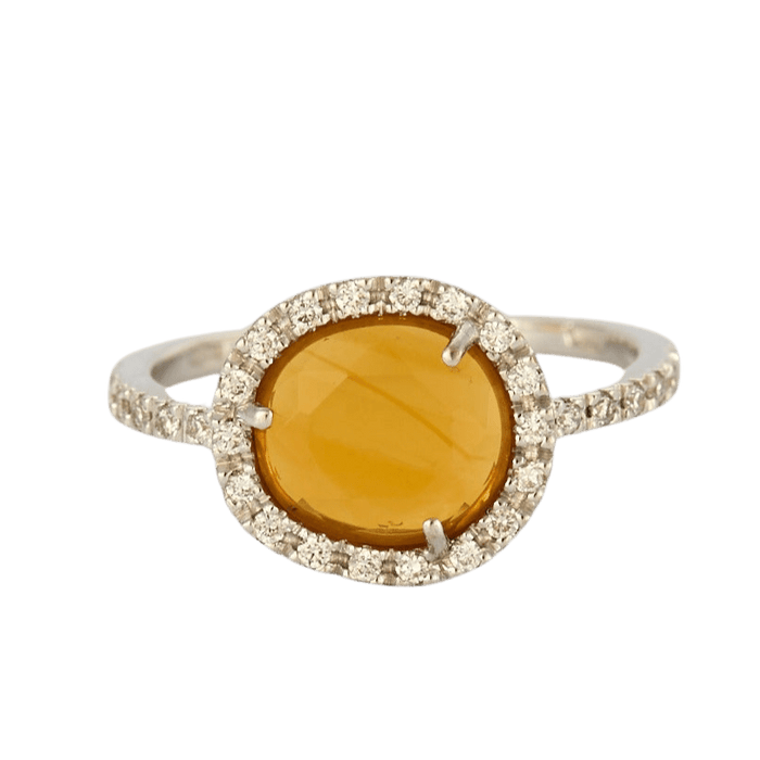 Bague 49 POMELLATO - COLPO DI FULMINE- Bague en or gris, citrine et diamants 58 Facettes DV7242-4-49-2