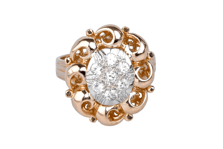 Bague 53 Bague en or rose 18 cts 58 Facettes BGROSDCC879