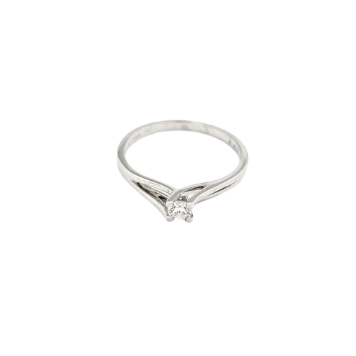 Bague 54 Solitaire en or blanc et diamant 58 Facettes 31070