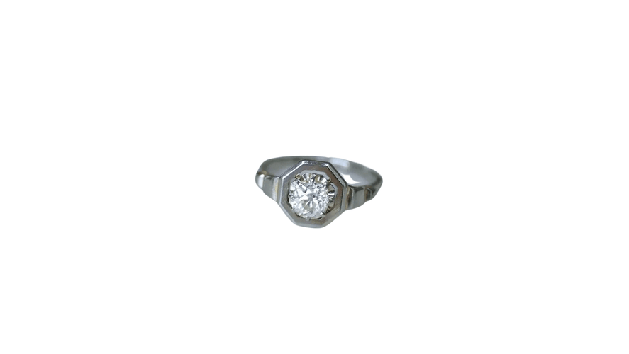 Bague 56 Bague Solitaire Diamant Art Deco 58 Facettes