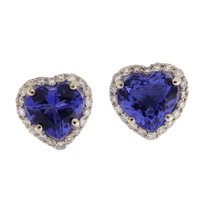 Boucles d'oreilles Boucles d'oreilles en or blanc avec tanzanites et diamants 58 Facettes G3503