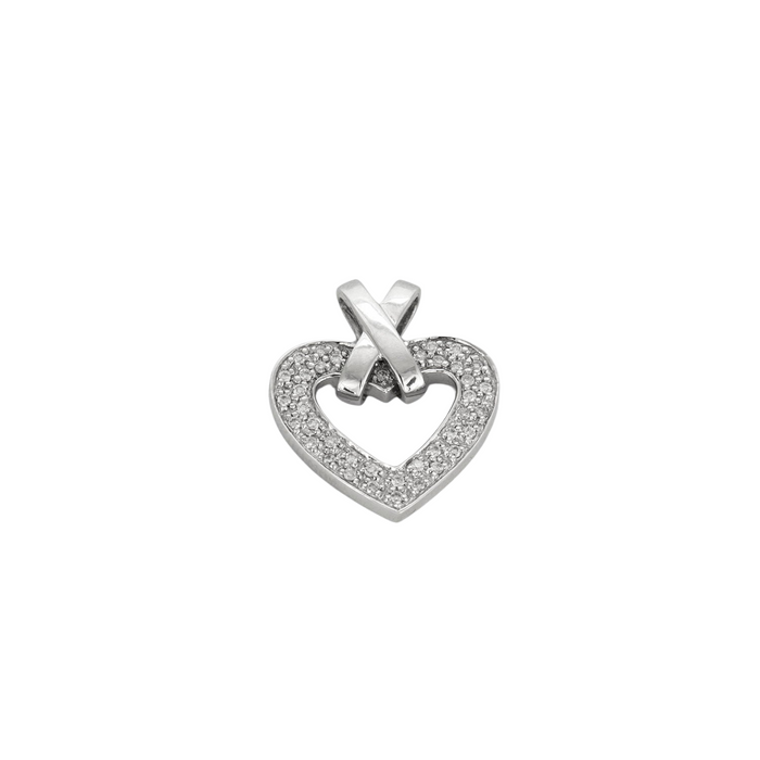 White gold diamond heart pendant