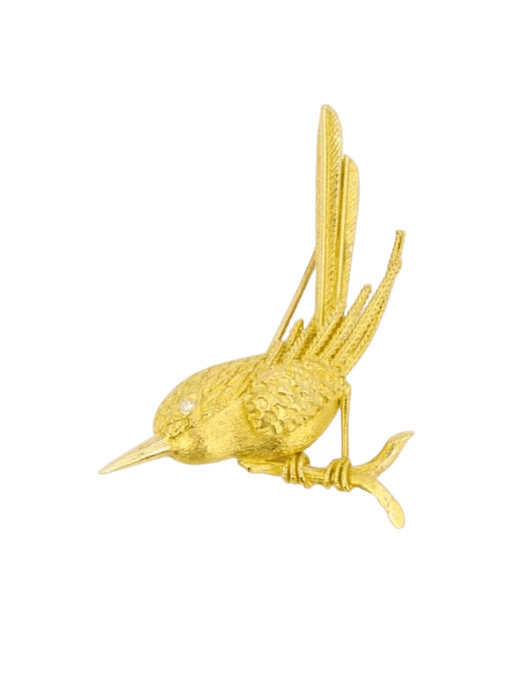 Broche Broche animalière Oiseau or jaune diamant 58 Facettes 1014