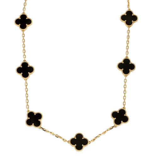 Collier VAN CLEEF & ARPELS - Alhambra - Collier 10 motifs, onyx et or jaune 58 Facettes DV0830-9