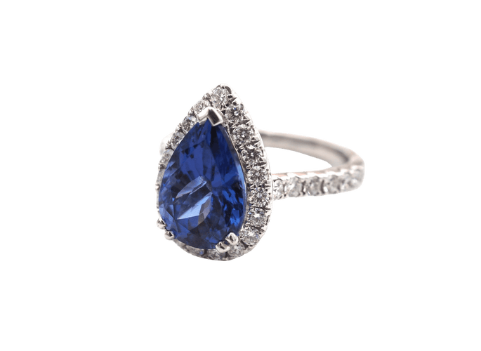Bague Bague Or Blanc Diamants Tanzanite 58 Facettes