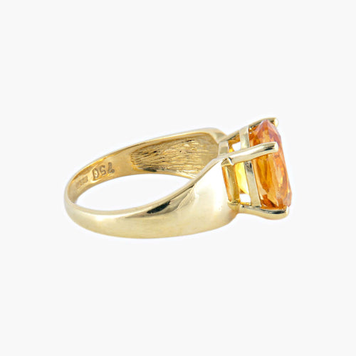 Bague 54 / Citrine / Or Jaune Bague "Moon" en or jaune 18 carats et citrine 58 Facettes BO/220040