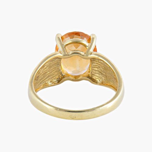 Bague 54 / Citrine / Or Jaune Bague "Moon" en or jaune 18 carats et citrine 58 Facettes BO/220040
