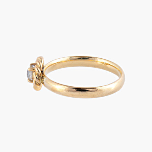 Bague 53.5 / Diamants / Or Jaune Bague « Joséphine » en or jaune 18 carats et diamant 0,20 ct 58 Facettes BO/220034/