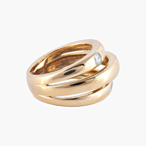 Anello 52 Anello « Tre anelli » in oro giallo 18k e diamanti 58 Facettes BO/220022 RIV