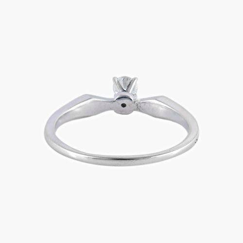 Bague 54.5 / Or Blanc / Diamants Bague "EVA" - Bague solitaire en or blanc 18k et diamant 0,10 ct 58 Facettes BO/220033 STA