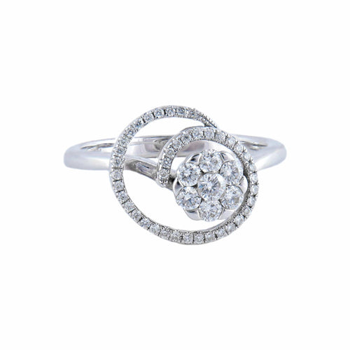 Ring 53 Ring "Spiral" i 18 karat hvidguld og diamanter 58 Facettes BO/220071