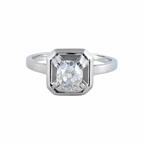 Bague 55 / Platine Bague - Solitaire Art déco en platine et diamant 0,75 ct 58 Facettes BO/220037
