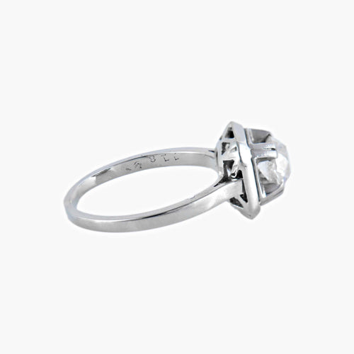 Bague 55 / Platine Bague - Solitaire Art déco en platine et diamant 0,75 ct 58 Facettes BO/220037