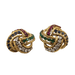 BOUCHERON - Boucles d’oreilles or jaune serties de diamants, saphirs, émeraudes et rubis 58 Facettes