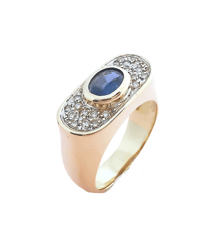 Bague Bague Saphir et Diamants 2 Ors 58 Facettes AA 1661