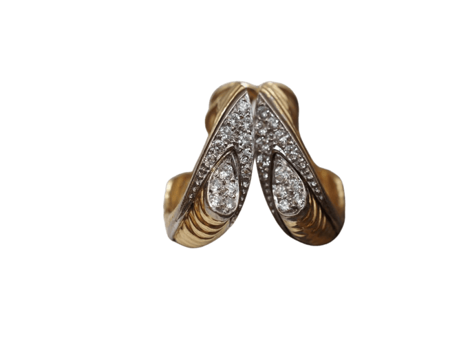 Boucles d'oreilles Boucle d'oreille retro or diamants 58 Facettes