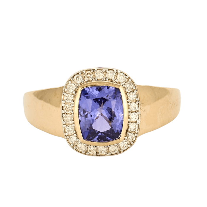 Bague 66 Bague en jaune 14K, tanzanite et diamants 58 Facettes DV0013-20-66-3