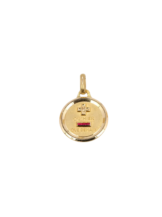 AUGIS - Round love medal yellow gold diamond ruby