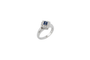 Bague 48 Bague en or blanc avec diamants et saphir 58 Facettes ANL649