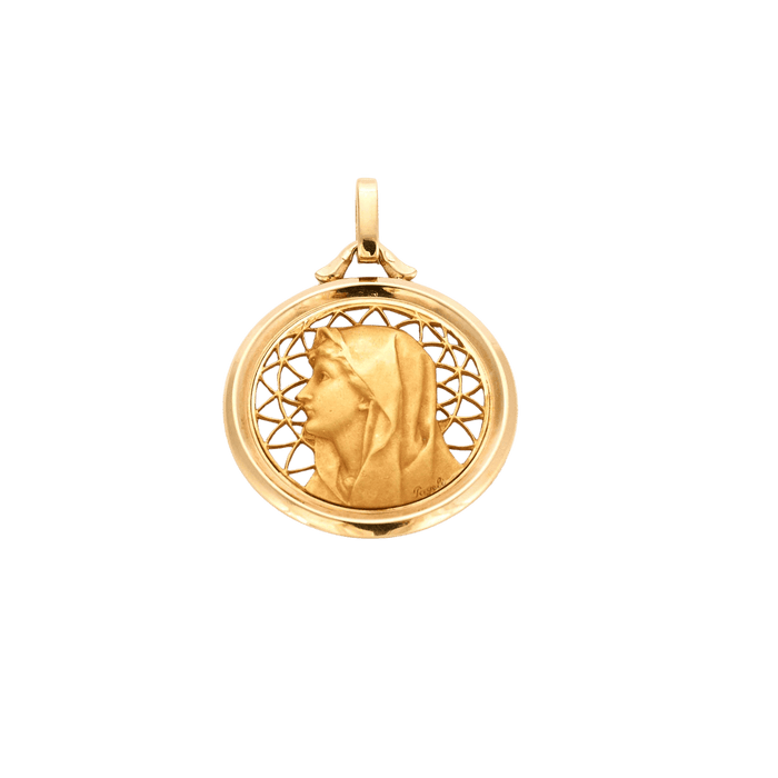 Pendentif Médaille vierge en or jaune signée pageli 58 Facettes 36604652